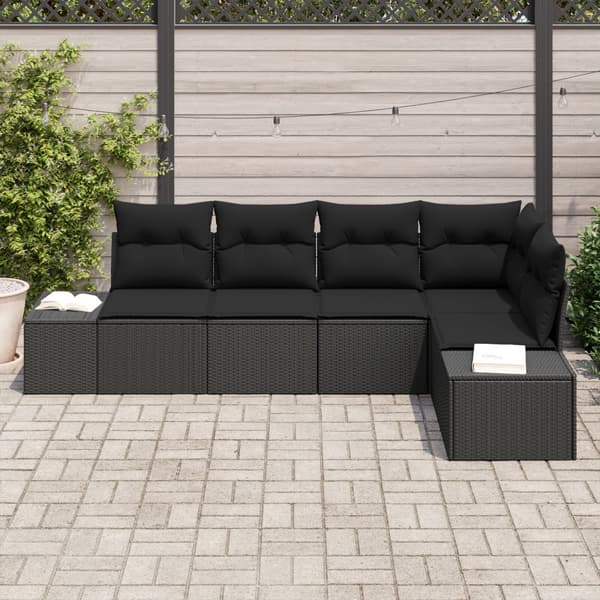 Trädgårdsoffset 5 pcs Svart konstrotting