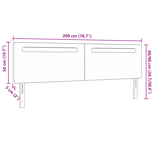 LED huvuddyna Vit 200 cm Konstläder