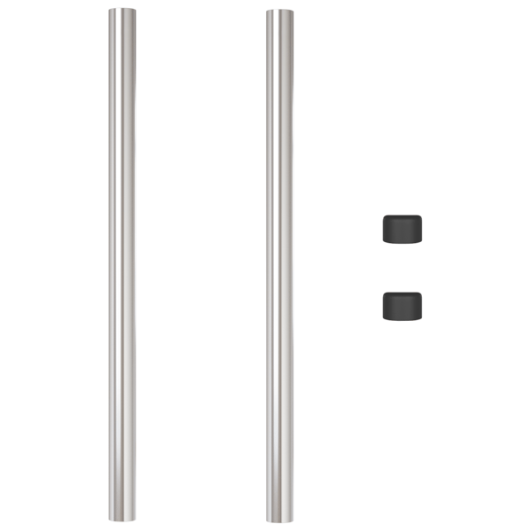 Stängselstolpe 2 pcs Silver 70 cm Pulverlackerad stål