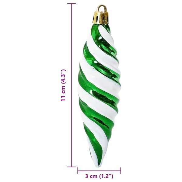 Jul Spiralformad Kula 40 pcs Grön Plast