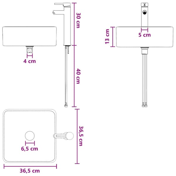 Badrumsmöbelset 2 pcs Vit Konstruerat trä