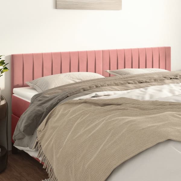 Sänggavlar rosa 160x5x78/88 cm sammet