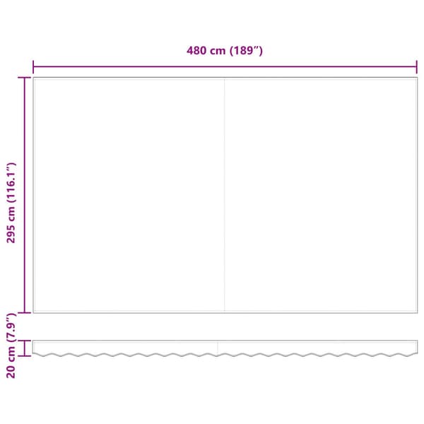 Markisväv Grön och Vit 480 x 295 cm Polyester