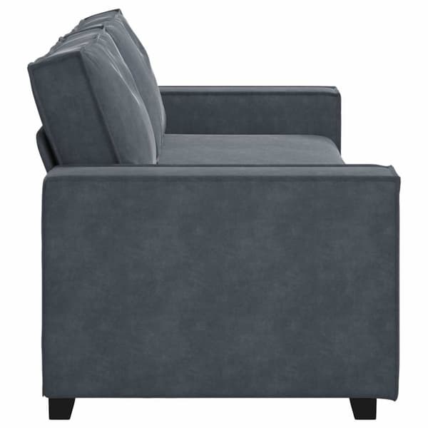 3-sitssoffa mörkgrå 220x78x84 cm sammet