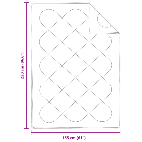 Sommar Duvet Vit 220 x 155 x 3 cm Polyester