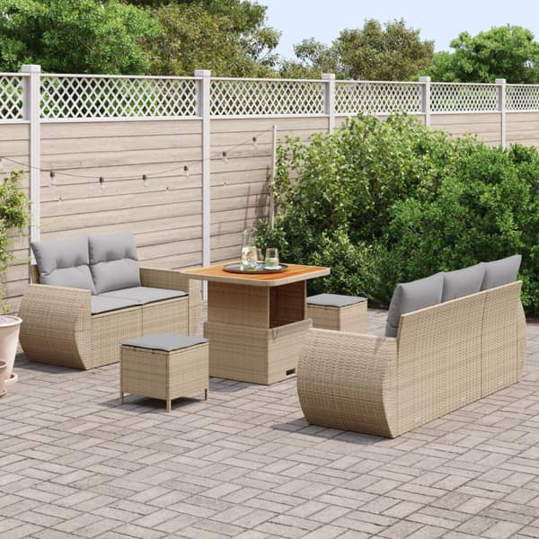 Trädgårdsoffset 8 pcs Beige konstrotting