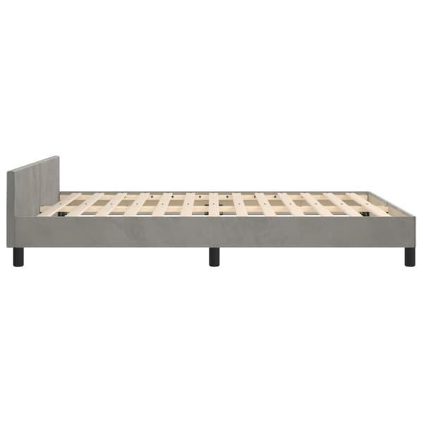 Sängram utan madrass ljusgrå 140x200 cm sammet