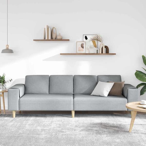 Vardagsrumsoffa Ljusgrå 250 x 77 x 76 cm Polyester