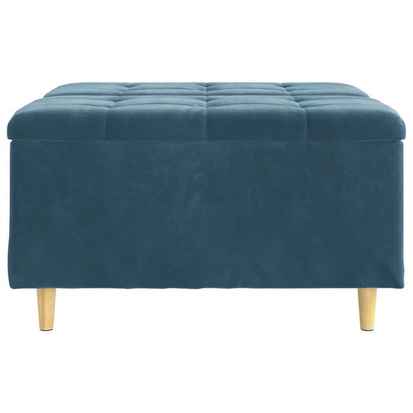 Förvaringspall med kudde Blå 80 x 80 x 45 cm Sammet