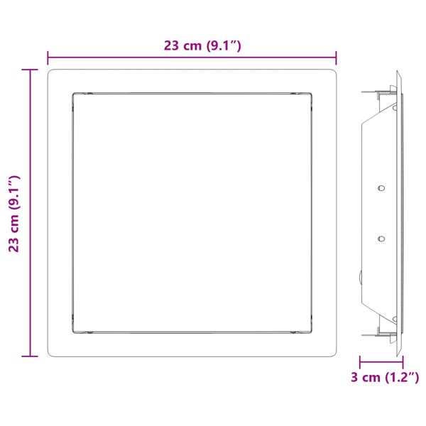 Åtkomstpanel 2 pcs Vit 23 x 23 x 3 cm Stål