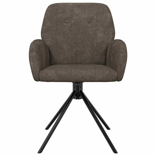 Svängande Matstolar 4 pcs Faux Mockaläder Mörkgrå