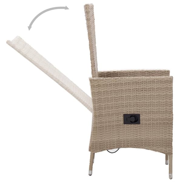 Matgrupp för trädgården 3 delar beige