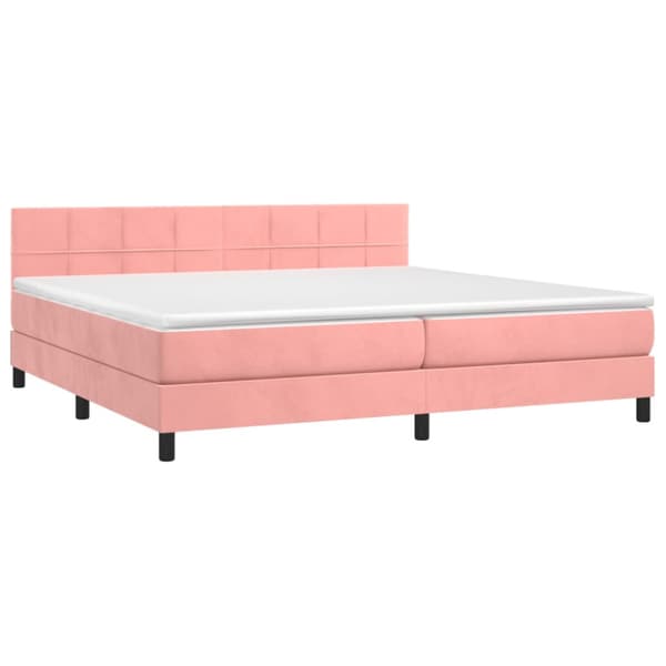 Ramsäng med madrass rosa 200x200 cm sammet