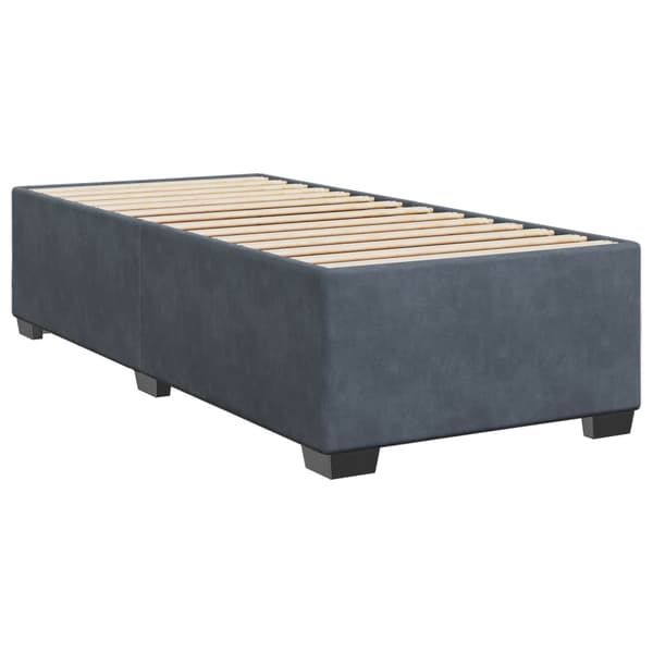 Boxspring säng med madrass och LED Mörkgrå 90 x 200 cm Sammet