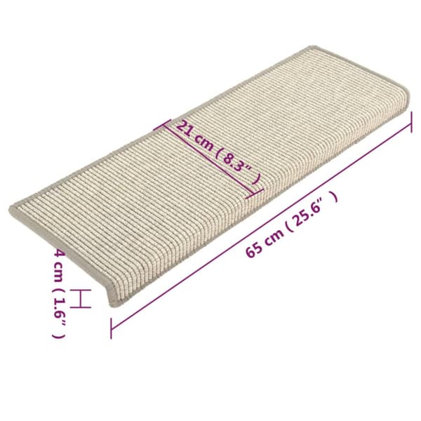 Trappmattor 15 st 65x21x4 cm silverfärgade rektangulära kanter