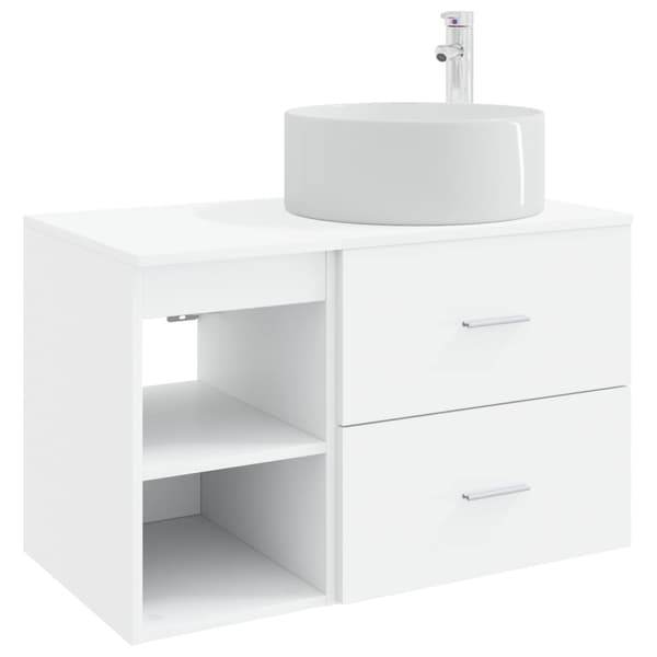 Badrumsmöbelset 2 pcs Vit Konstruerat trä