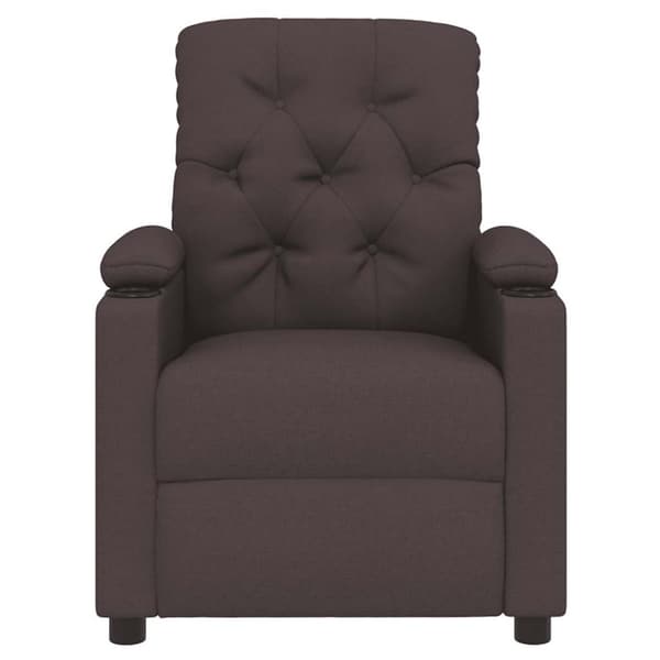 Reclinerfåtölj mörkbrun tyg