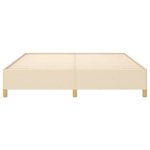 Boxspring-sängram gräddvit 180x200 cm tyg