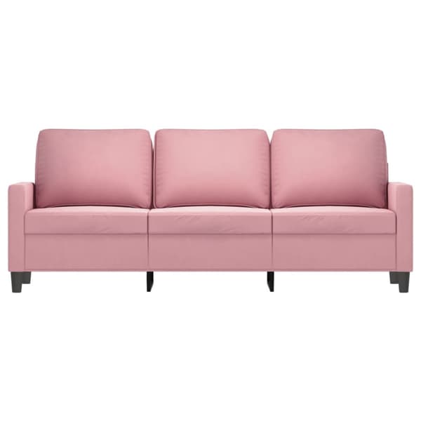 3-sitssoffa rosa 180 cm sammet