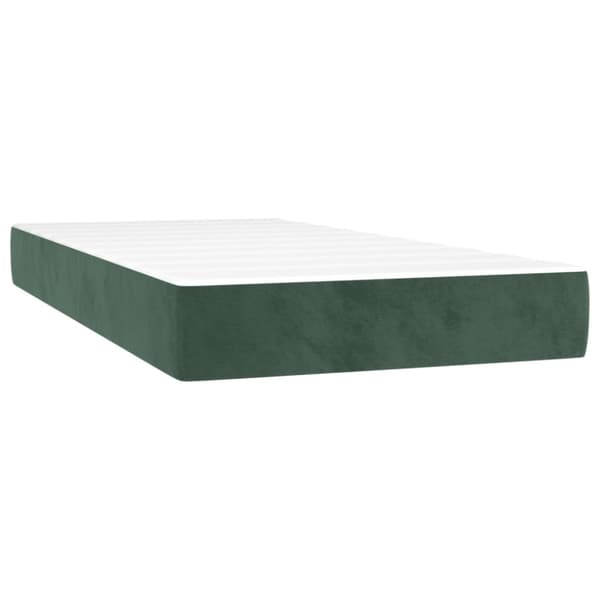 Ramsäng med madrass mörkgrön 100x200 cm sammet