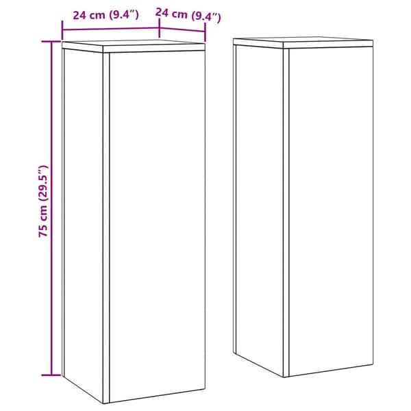 Växtställ 2 pcs Antracit 24 x 24 x 75 cm Stål