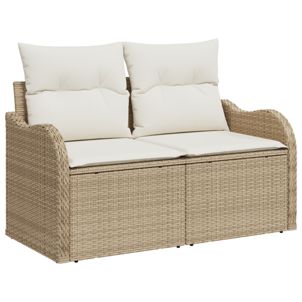 Trädgårdsoffset med kudde 12 pcs Beige och gräddfärgad