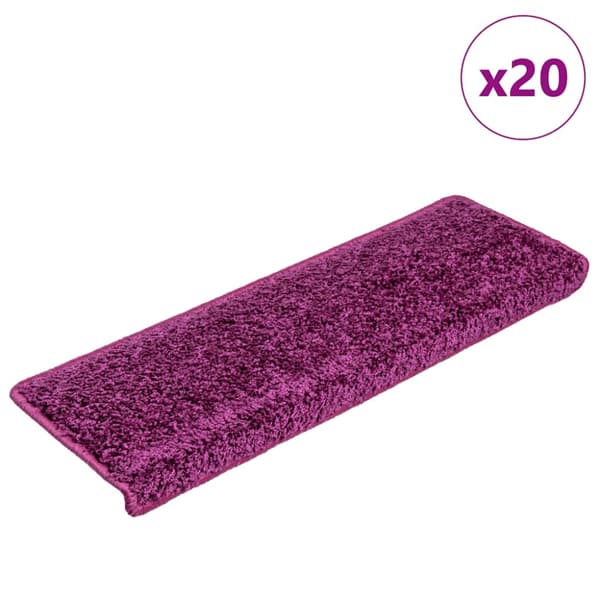 Trappmattor 20 st 65x21x4 cm violett rektangulär kant