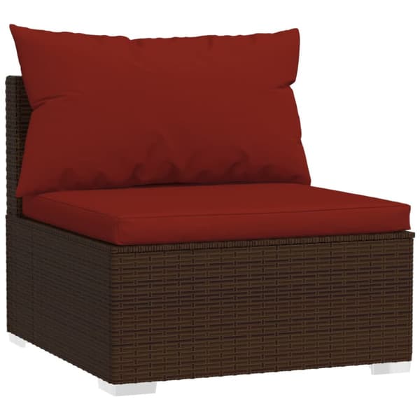 Soffa 4-sits med dynor konstrotting brun