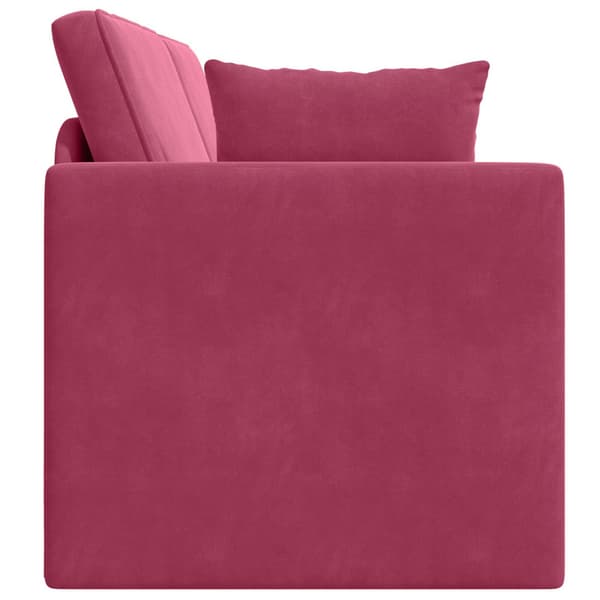 Golvbäddsoffa Vinröd 213 x 70 x 77 cm Sammet