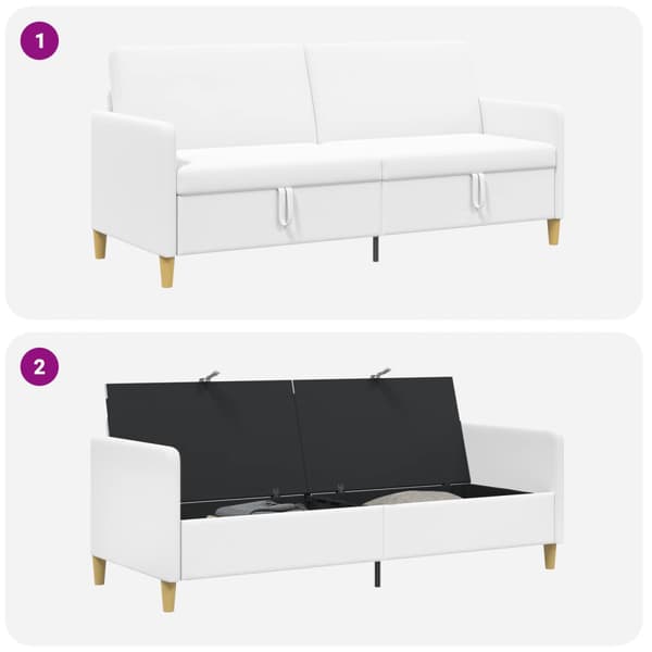 Soffa med förvaring Vit 192 x 78 x 87 cm Polyester