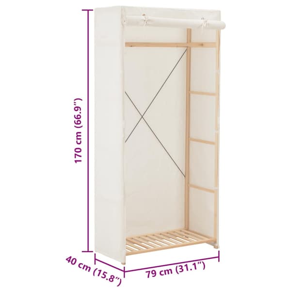 Garderob 79x40x170 cm vit tyg