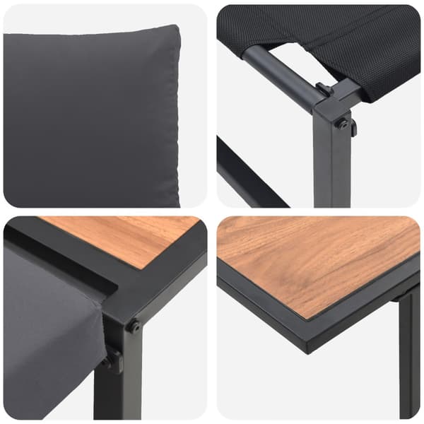 Trädgårdsmöbelset 3 pcs Antracit Stål
