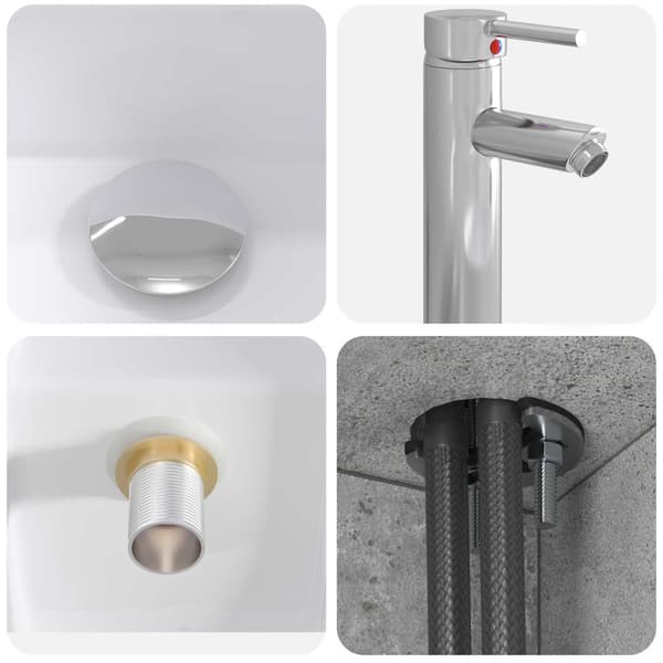 Badrumsmöbelset 2 pcs Betonggrå Konstruerat trä