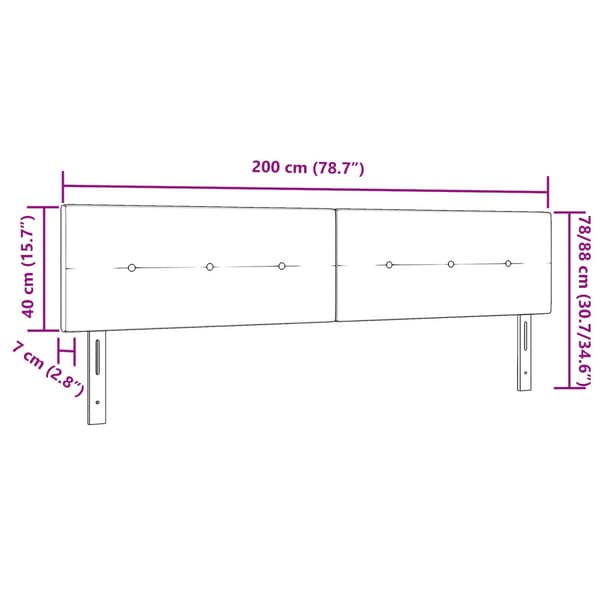Huvudgavel Mörkblå 200 cm Sammet