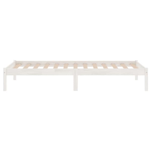 Sängram vit massivt trä 75x190 cm
