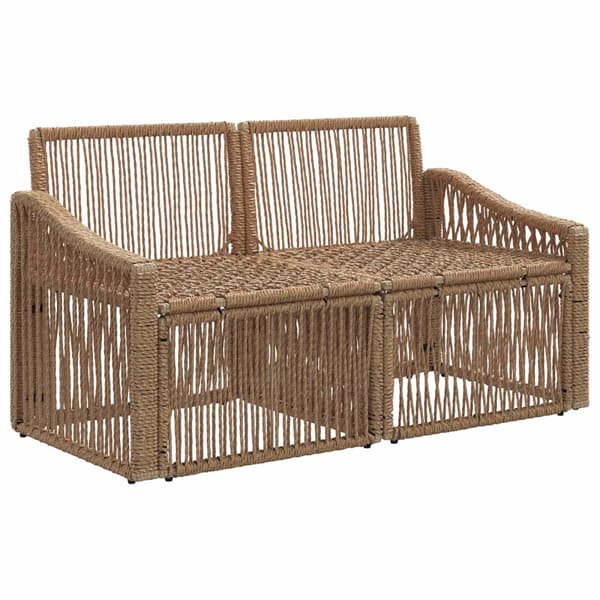 Trädgårdsoffa 2-Antal sittplatser Beige konstrotting