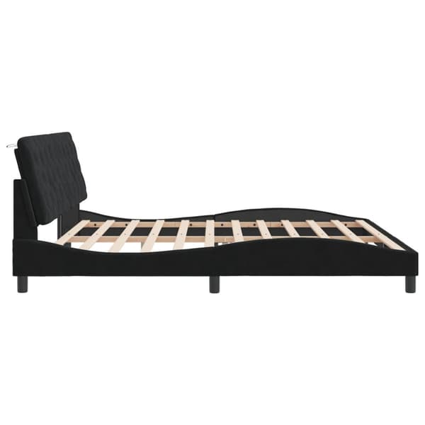 Bed Frame without Mattress Black 200x200 cm Velvet