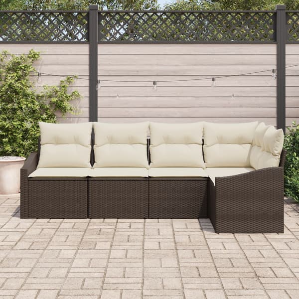 Soffset med kudde 5 pcs Brun konstrotting