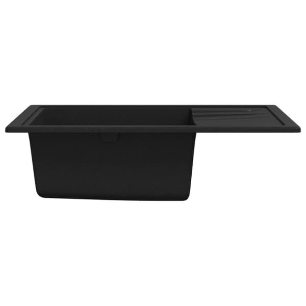 Diskho med bräddavlopp oval svart granit