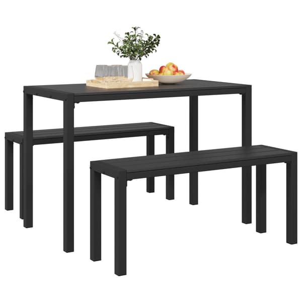 Trädgårdsmöbelset 3 pcs Antracit Stål