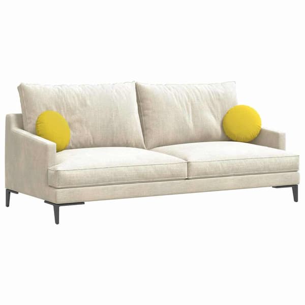 Sittkuddar 2 pcs Ljusgul Ø30 x 13 cm tyg