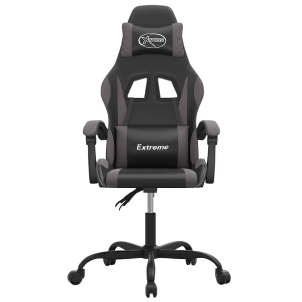Gamingstol svart och grå konstläder