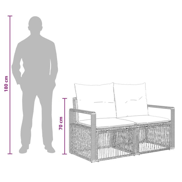 Trädgårdsoffset 9 pcs Beige konstrotting