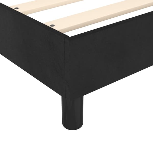 Boxspring-sängram svart 90x190 cm sammet