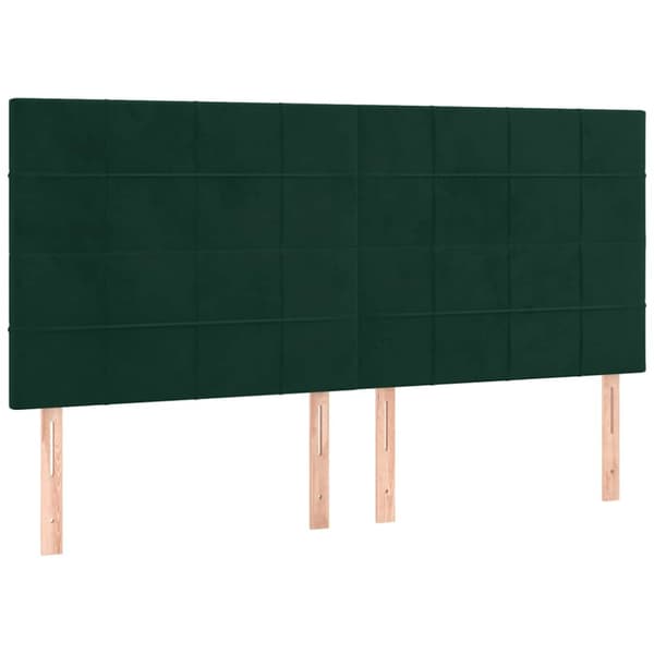 Ramsäng med madrass mörkgrön 180x200 cm sammet