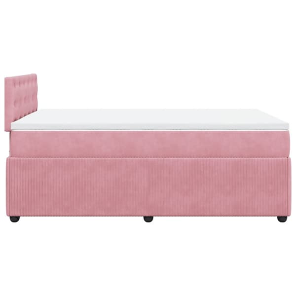 Ramsäng med madrass rosa 120x190 cm sammet