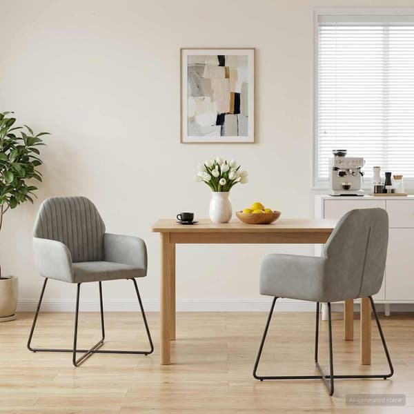 Matstolar 2 pcs Sammet Ljusgrå 55 x 50 x 84 cm