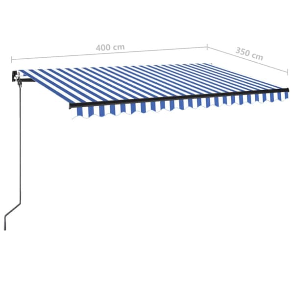 Markis manuellt infällbar 400x350 cm blå och vit