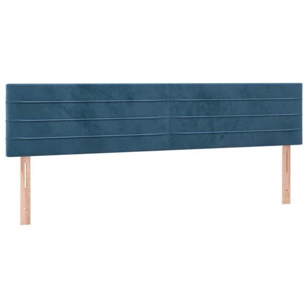 Ramsäng med madrass mörkblå 120x190 cm sammet