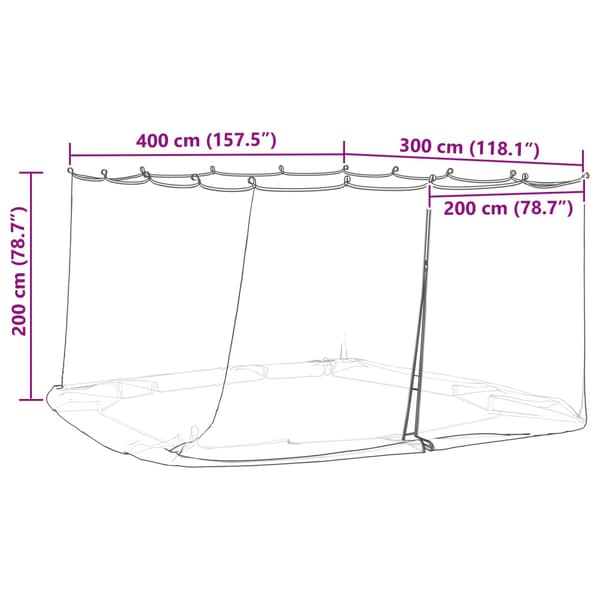 Myggnät för lusthus 220 mesh Vit 4 x 3 x 2 cm Polyester